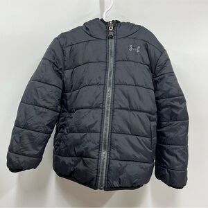 Under Armour Black gray reversible boys Puffer Jacket size 3t unisex